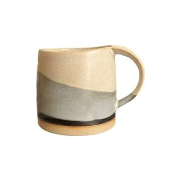 Well Covered & Green Original Day Glazed Ceramic Coffee Mug Set - 2 Vintage Japanese Style Cappucino Coffee Mugs - Stoneware Mug & Matcha Cup Gift Set - 2 x White, 12oz