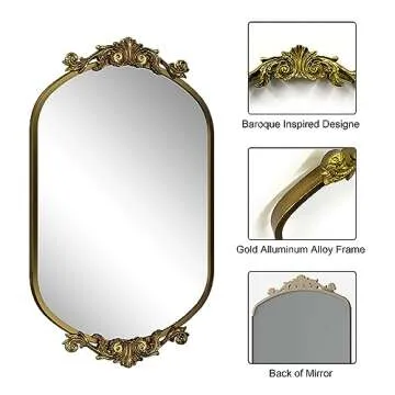Buy SMIROR Arched Gold Antique 24x36 Vintage Mirror