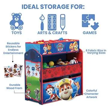 Delta Children Design & Store 6 Bin Toy Storage Organizer, Nick Jr. PAW Patrol