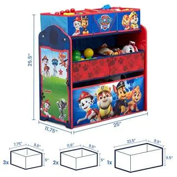 Delta Children Design & Store 6 Bin Toy Storage Organizer, Nick Jr. PAW Patrol