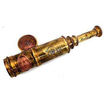 Scout Regiment Brass Telescope 19" London 1940 Broadhurt Clarkson Antique Replica Spyglass Scope High Resolution DF Lens Brilliant Magnification (Scout -19")