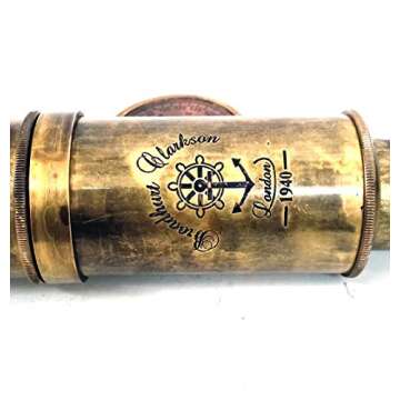 Scout Regiment Brass Telescope 19" London 1940 Broadhurt Clarkson Antique Replica Spyglass Scope High Resolution DF Lens Brilliant Magnification (Scout -19")