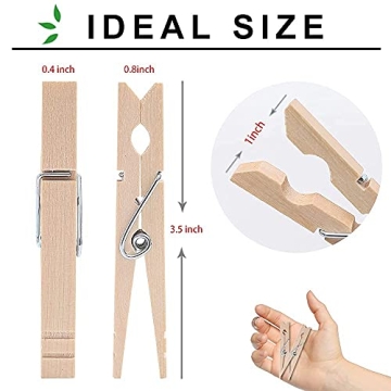 Heavy Duty Wooden Clothespins 100pcs for Crafts and Laundry