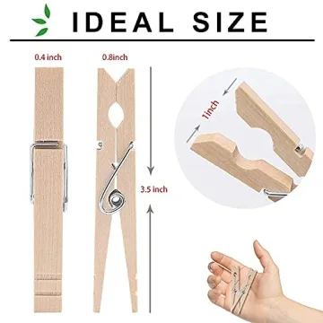 Heavy Duty Wooden Clothespins 100pcs for Crafts and Laundry