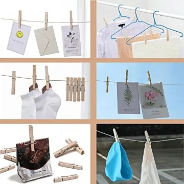 Heavy Duty Wooden Clothespins 100pcs for Crafts and Laundry