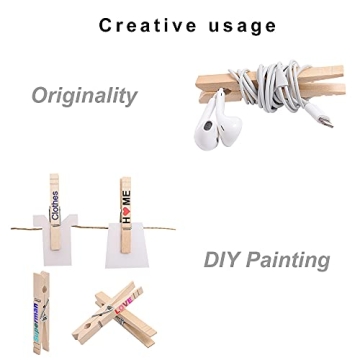 Heavy Duty Wooden Clothespins 100pcs for Crafts and Laundry