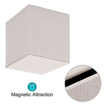 Sumnacon Square Linen Tissue Box Cover - Stylish Cube Tissue Box Holder with Magnetic Bottom, Decorative Tissue Box for Vanity Toilet Tank Dresser Night Stand Table Countertop Office Car, Beige