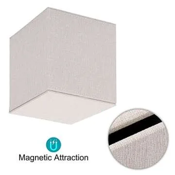 Sumnacon Square Linen Tissue Box Cover - Stylish Cube Tissue Box Holder with Magnetic Bottom, Decorative Tissue Box for Vanity Toilet Tank Dresser Night Stand Table Countertop Office Car, Beige