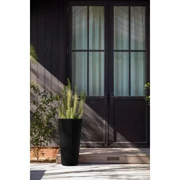 Veradek Demi Series Tall Planter for Porch, Patio, Backyard | Durable Plastic-Concrete Material | Modern Décor for Tall Plants, Grasses
