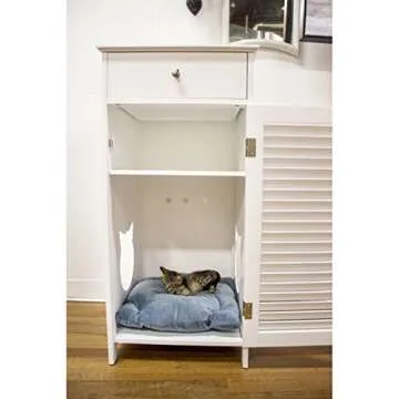 Stylish Cat Litter Enclosure with Storage Drawer and Shelf