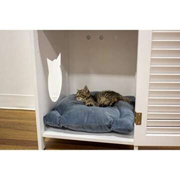 Stylish Cat Litter Enclosure with Storage Drawer and Shelf
