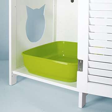 Stylish Cat Litter Enclosure with Storage Drawer and Shelf