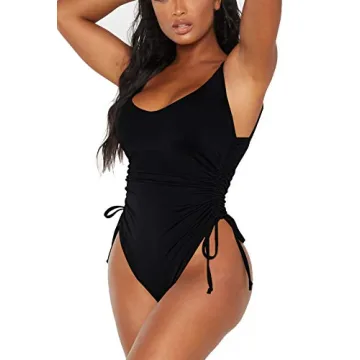Stylish Ruched One Piece Swimsuit with Tummy Control