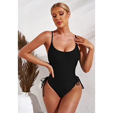 Stylish Ruched One Piece Swimsuit with Tummy Control