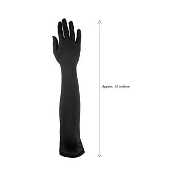 Aniler Unisex 18" Elbow Length Full Finger Costume Party Stretchy Gloves (One Size, Gray)