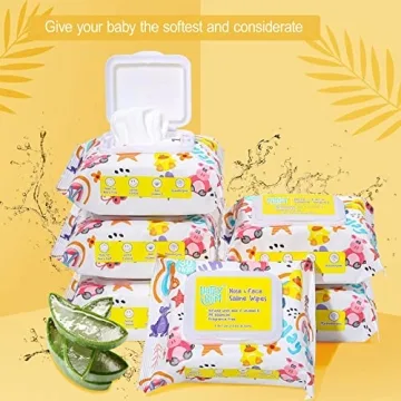 HAPPY BUM Saline Baby Wipes, Unscented & Travel Ready