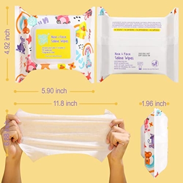 HAPPY BUM Saline Baby Wipes, Unscented & Travel Ready