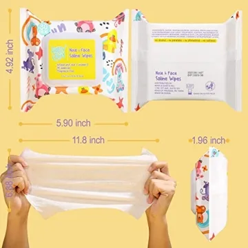 HAPPY BUM Saline Baby Wipes, Unscented & Travel Ready