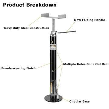 WEIZE Heavy Duty Slide Out Support - Adjusts from 20" to 47", 5000lb Capacity Each, Rust Resistant Steel Quick-Lift RV Stabilizer Jacks, Set of 2