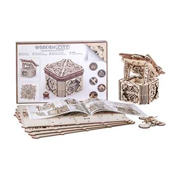 Wooden.City 3D Wooden Puzzle Mechanical Model for Adults and Teens, Mystery Box, DIY Kit for Self-Assembly, No Glue Required