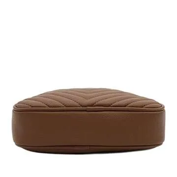 FashionPuzzle Chevron Quilted Crossbody Camera Bag with Chain Strap and Tassel (Dark Taupe) One Size