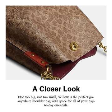 COACH Coated Canvas Signature Willow Shoulder Bag, B4/Tan Rust, One Size
