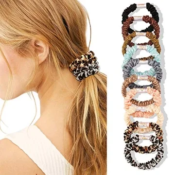 Silk Satin Scrunchies No Crease Hair Ties for Women Girls