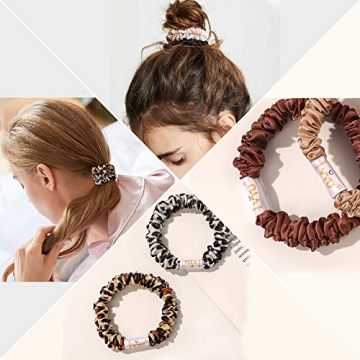 Silk Satin Scrunchies No Crease Hair Ties for Women Girls