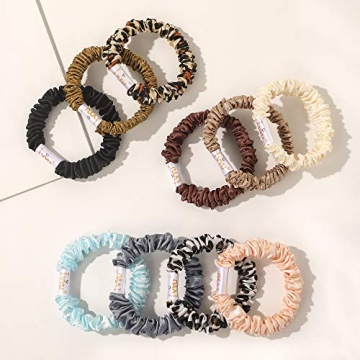 Silk Satin Scrunchies No Crease Hair Ties for Women Girls