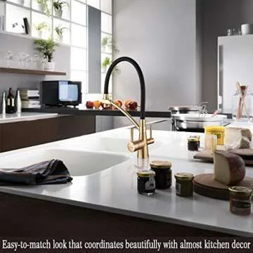 GAPPO Gold Kitchen Faucet Pull Out Kitchen Sink Faucet Dual Handle 3 in 1 High Arc Water Filter Purifier Faucets Golden