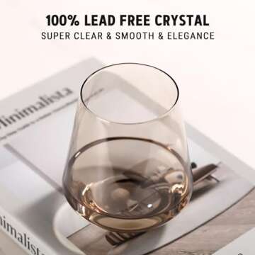 Colored Stemless Wine Glasses Set of 6-17 oz Hand-Blown Crystal Colored Glassware with no Stem, Multicolor Wine Glass for Wine Lovers, Wedding, Birthday, Mother's Day Housewarming Gifts for Women