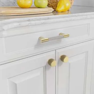 Asidrama 10 Pack Elegant Gold Cabinet Handles for Kitchen