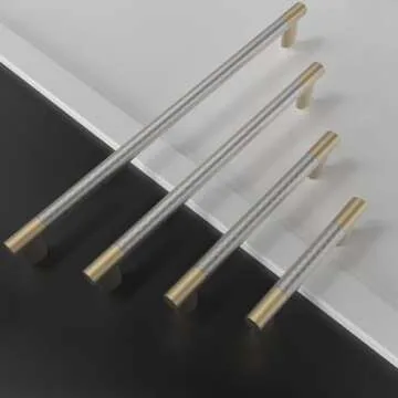 Asidrama 10 Pack Elegant Gold Cabinet Handles for Kitchen