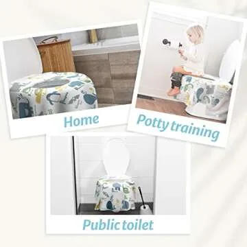Blissful Diary 20 Pcs Toilet Seat Covers Disposable for Toddlers & Adults, Extra Large Waterproof, Portable Package for Travel, Kids Potty Training