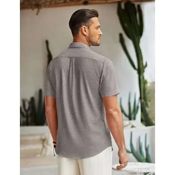 COOFANDY Men's Beach Shirt Hawaiian Tropical Vacation Button Down Resort Shirts