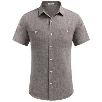 COOFANDY Men's Beach Shirt Hawaiian Tropical Vacation Button Down Resort Shirts