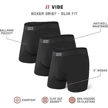 SAXX Vibe Boxer Briefs - Comfort and Support for Men