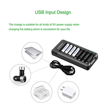Rechargeable AA Batteries and Smart Charger Pack