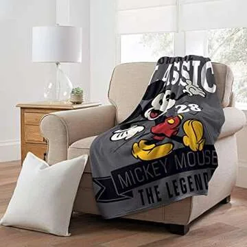 Disney's Mickey Mouse Micro Raschel Throw Blanket - Cozy & Cute