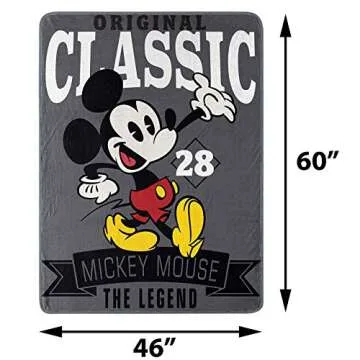 Disney's Mickey Mouse Micro Raschel Throw Blanket - Cozy & Cute
