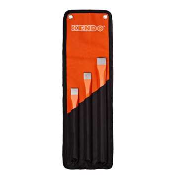 KENDO 3-Pieces Heavy Duty All Purpose Cold Chisel Set - Industrial Grade Octagonal Steel Hand Tools ...