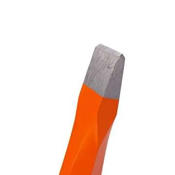 KENDO 3-Pieces Heavy Duty All Purpose Cold Chisel Set - Industrial Grade Octagonal Steel Hand Tools For Carpentry, Metalwork, Woodwork & Masonry - Sizes 8", 10", 12" - Roll Up Storage Pouch Included