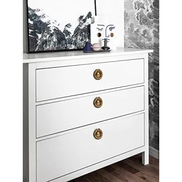 Skohom Antique Brass Ring Drawer Pulls - Timeless Elegance