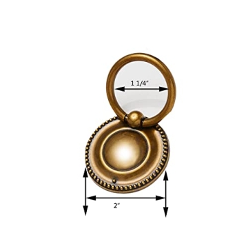Skohom Antique Brass Ring Drawer Pulls - Timeless Elegance