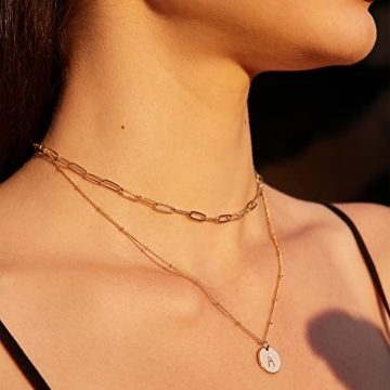 Valloey Rover Initial Necklace 14K Gold Plated Jewelry