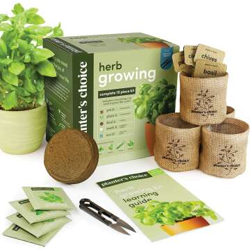 Indoor Herb Garden Starter Kit - Perfect Gift for Cooking & Gardening Lovers