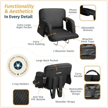 Comfortable Reclining Stadium Seats with Armrests and Pockets