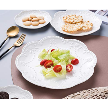 Elegant Jusalpha Set of 4 Embossed Lace Plates