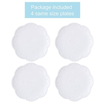 Elegant Jusalpha Set of 4 Embossed Lace Plates