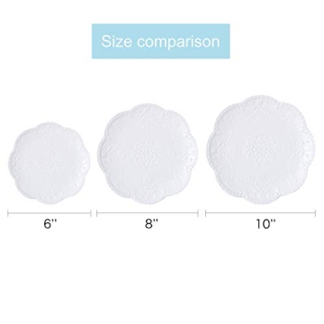 Elegant Jusalpha Set of 4 Embossed Lace Plates